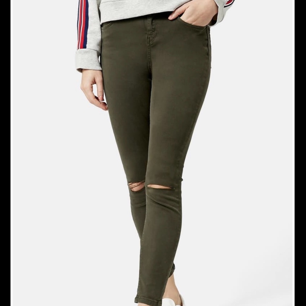 W34/L34 Dark green Topshop high rise jeans